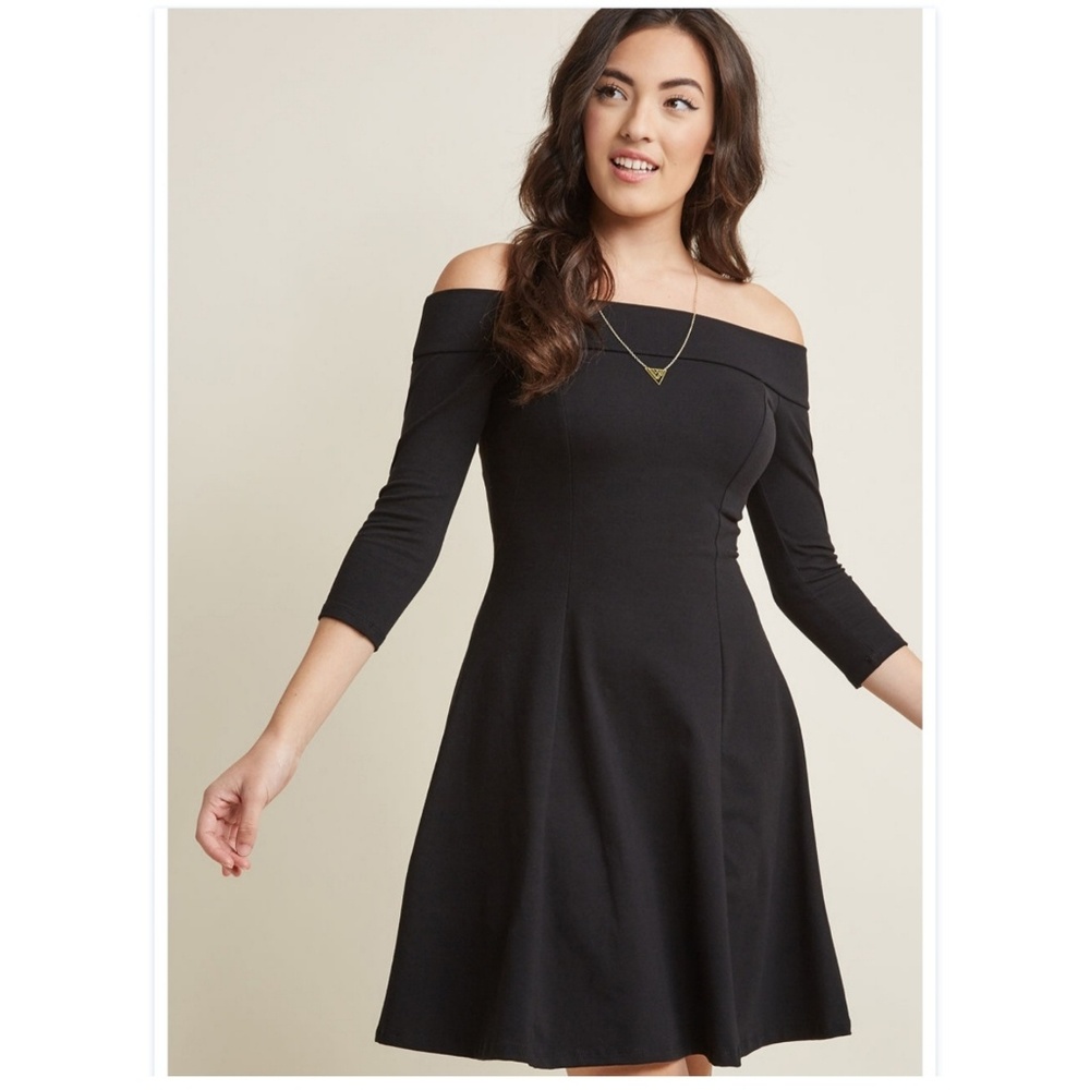 Pinup Retro Off The Shoulders Little Black Dress